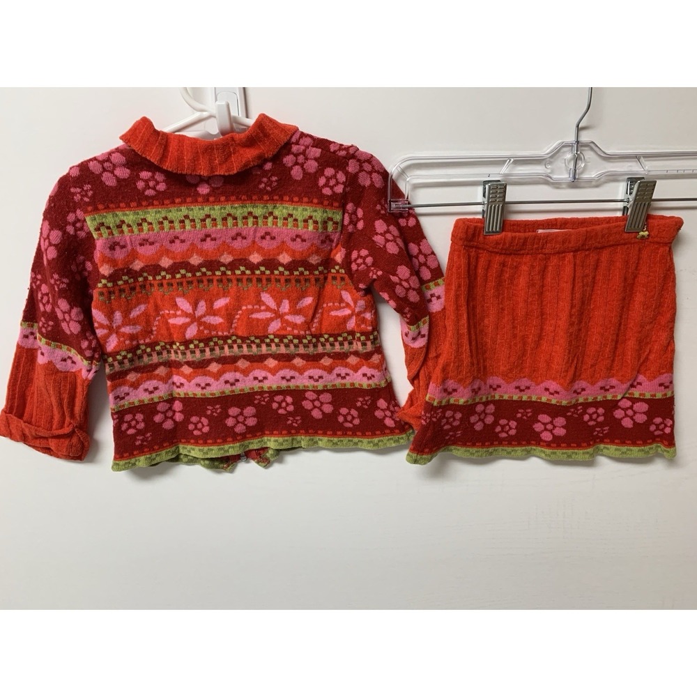 Vtg Irene Clayeux France Knit Pleated Red Tennis Skirt Set Toddler 3 - Picture 7 of 14